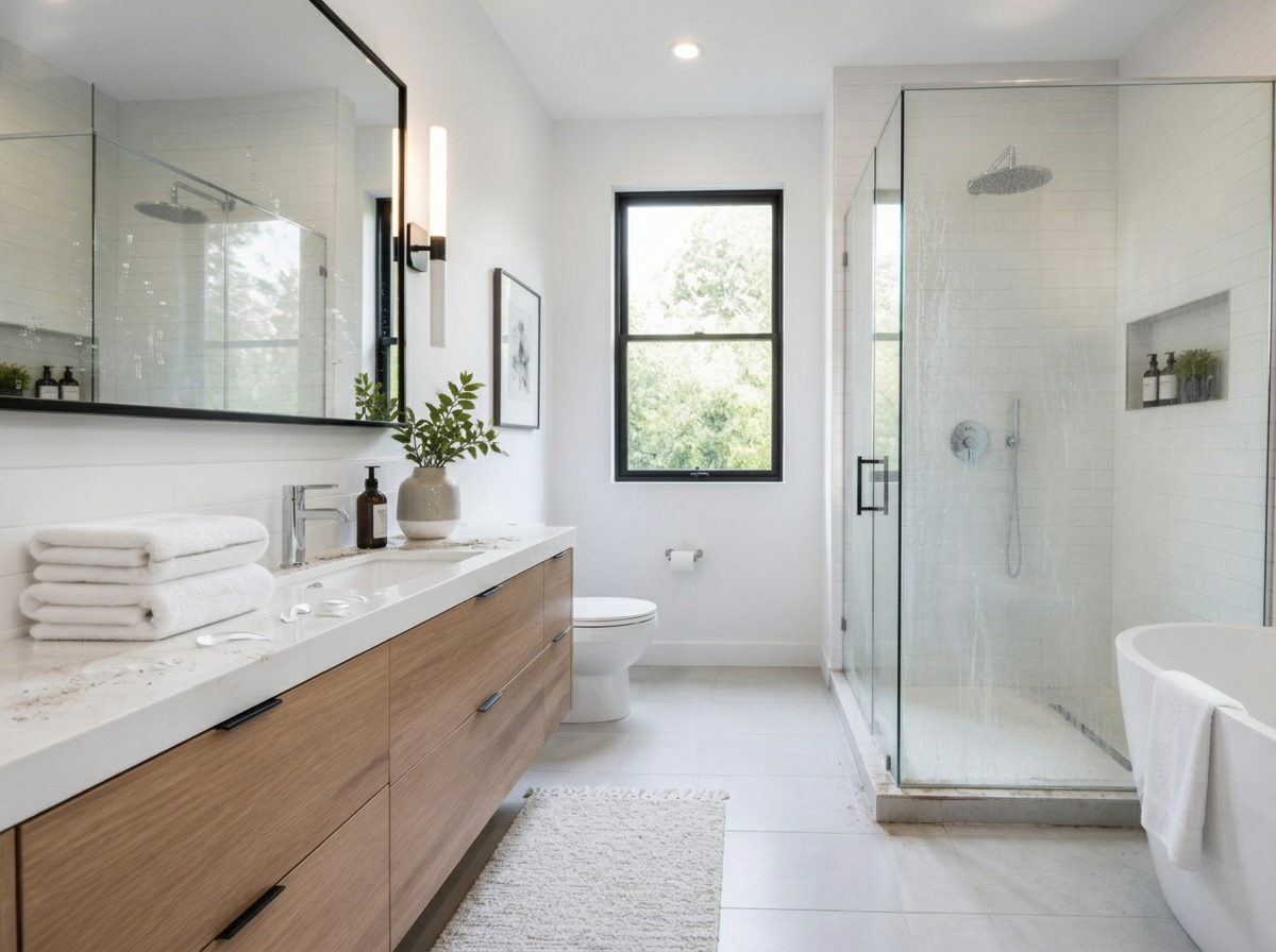 Bathroom refresh: illustrative space before cleaning